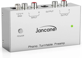 Phono Turntable Preamp, Phono Preamp for Turntable, Record Play, Phonograph Preamplifier with RCA Input, RCA/TRS Output, Phono Preamp with Power Switch and 12 Volt DC Adapter balanced output player,audiophile player,hi-res digital player,