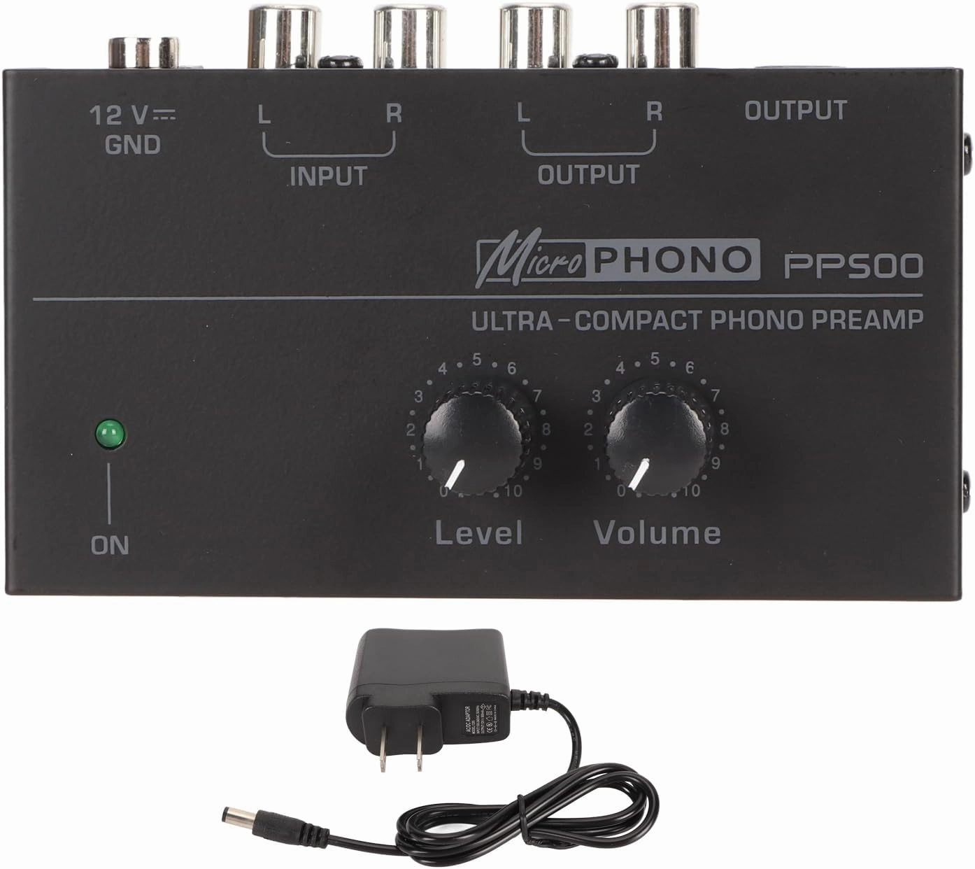 Phono Turntable Preamp, Phono Preamplifier 100240V Input Plug and Play Ultra Low Noise Compact 1/4in Output for Record Player (US Plug)