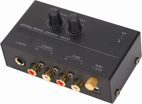 Phono Turntable Preamp, PP500 Mini Phonograph Preamplifier Low Noise Stereo Input Output Knob Control Mini Record Player Preamplifier(US) phono preamp,turntable amplifier,record player preamp,