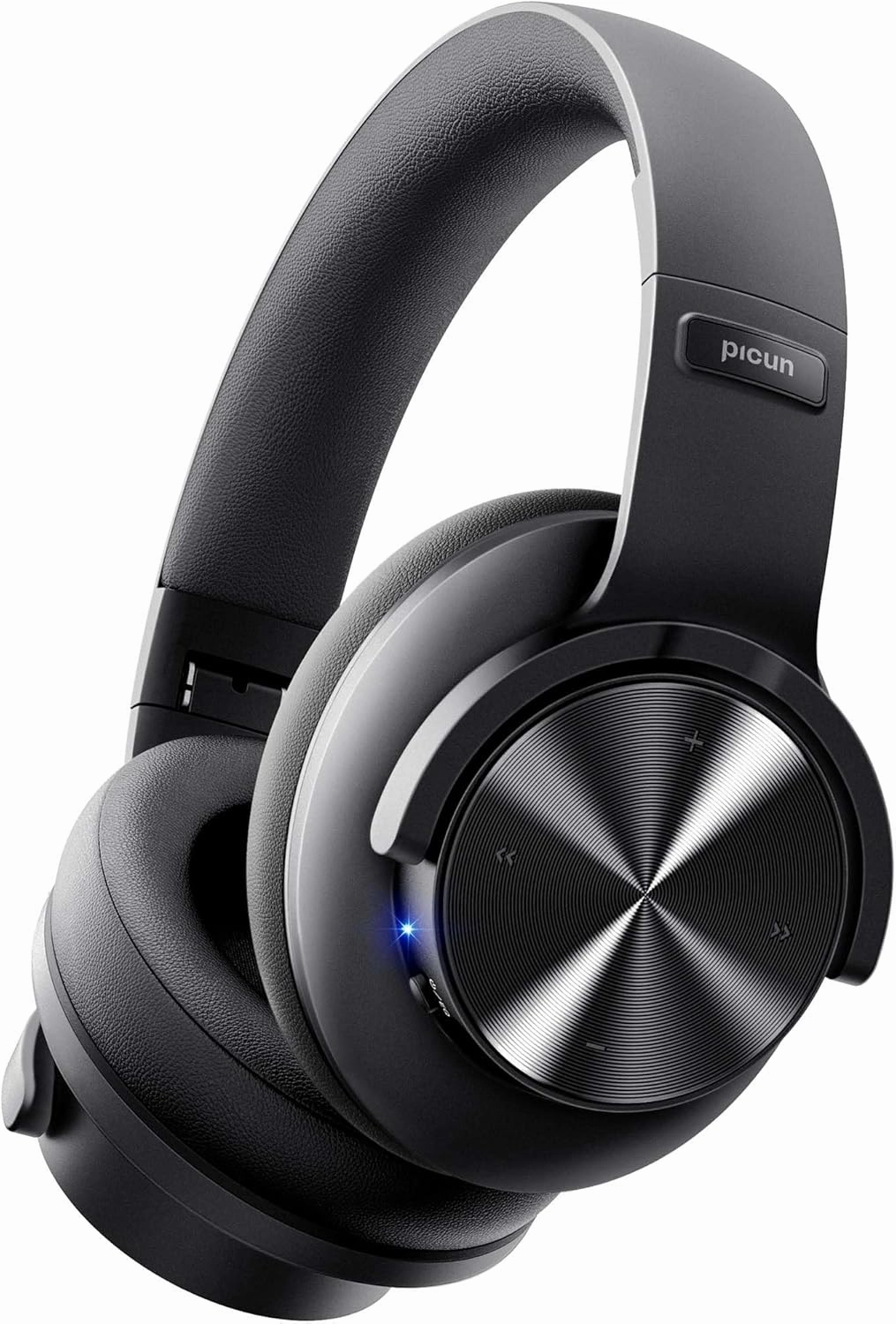 Picun B8 Bluetooth Headphones, 120H Playtime Headphone Wireless Bluetooth with 3 EQ Modes, Low Latency, Hands-Free Calls, Over Ear Headphones for Travel Home Office Cellphone PC Black over-ear headphones,closed back headphones,wireless studio cans,