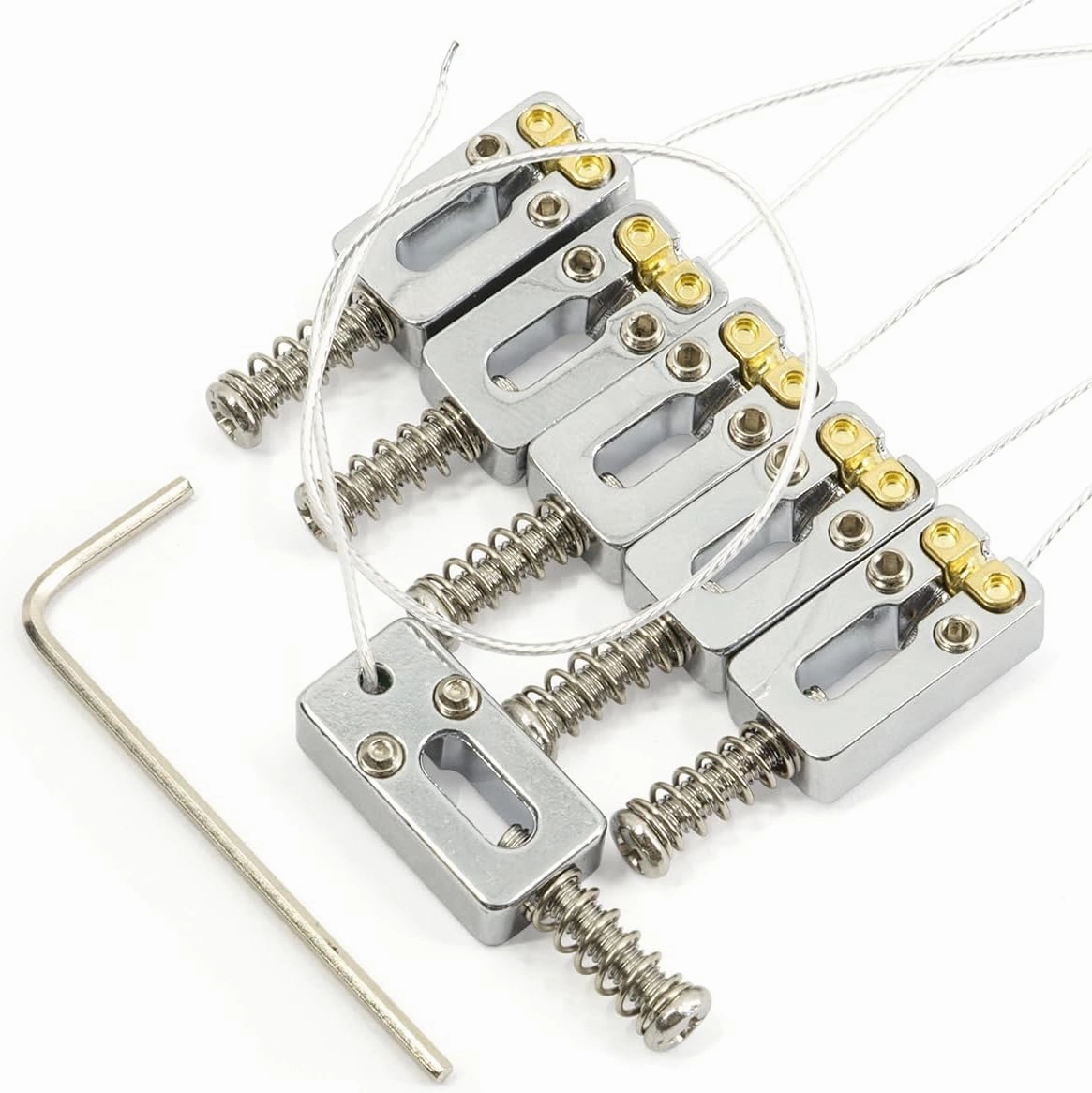 Piezo Bridge Pickup Upgraded Version Guitar Tremolo Bridge Saddles with Piezo Pickup 10.5mm String Spacing for Strat or Tele Electric Guitar Chrome wireless audio bridge,Bluetooth transmitter,WiFi audio link,