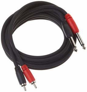 Pig Hog PD-R1406 Dual RCA (Male) to Dual 1/4" Mono (Male) Cable, 6 Feet speaker cable,audio wire,hi-fi speaker cord,