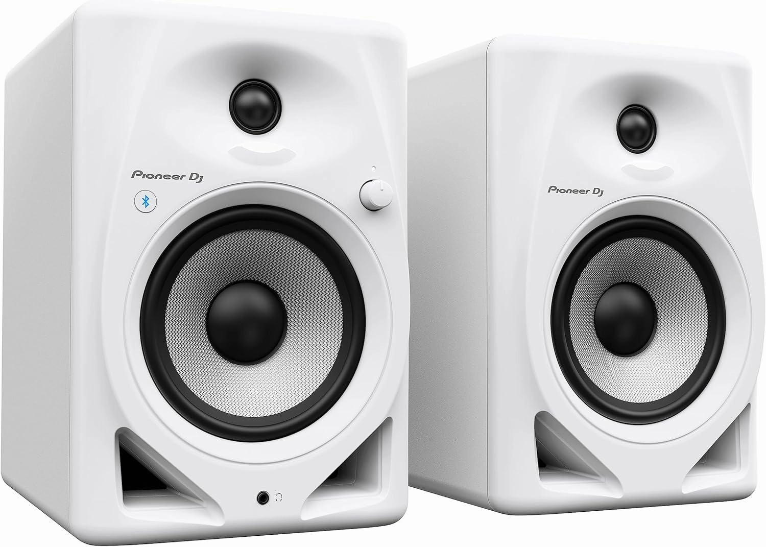 Pioneer DJ DM-50D-BT-W 5-inch Desktop Active Monitor Speaker Pair with Bluetooth - White studio monitors,nearfield speakers,mixing reference monitors,