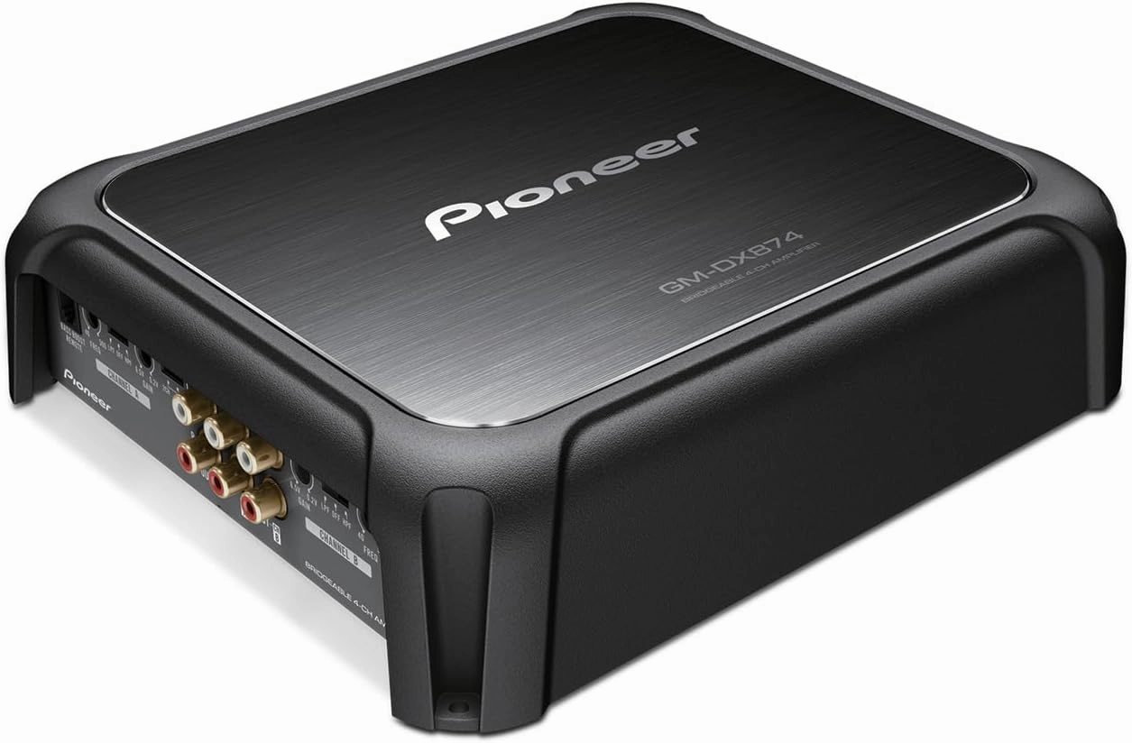 Pioneer GM-DX874 1,200 Watts Class D Powerhouse Amplifier, 4-Channel Amp, Variable Low-Pass Filter, Compact Design, and Remote Bass Boost Control power amplifier,stereo amp,hi-fi power amp,