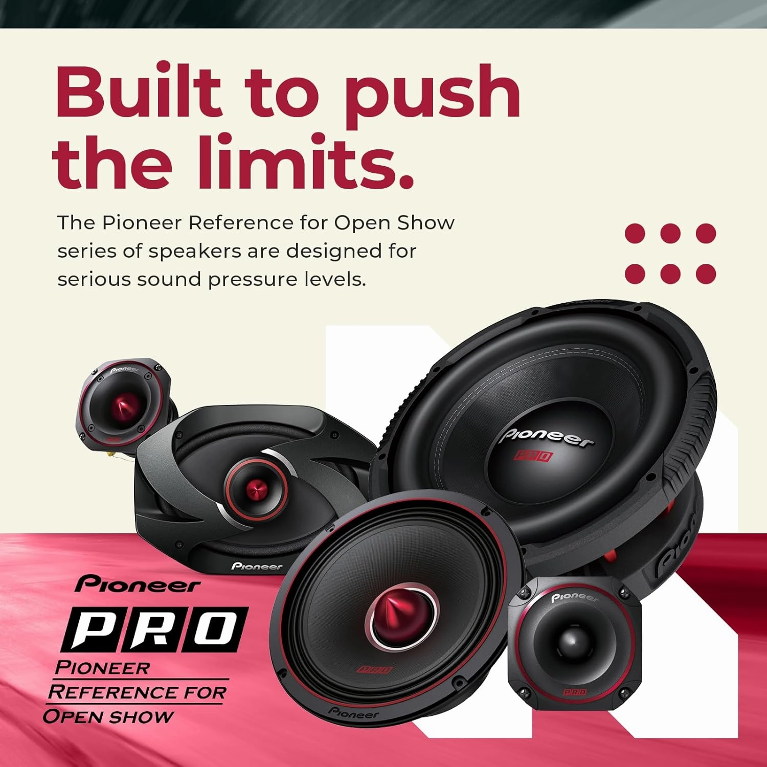 Pioneer TS-W3020PRO, Car Audio Speakers, Full Range, Clear Sound Quality, Easy Installation and Enhanced Bass Response, 12 Speakers