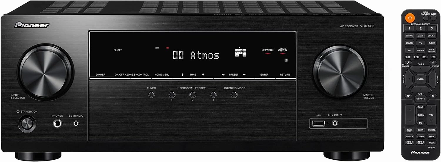 Pioneer VSX-935 7.2 Channel Surround Sound Network Receiver Dolby Atmos (2021) network audio player,digital streamer,audio file player,