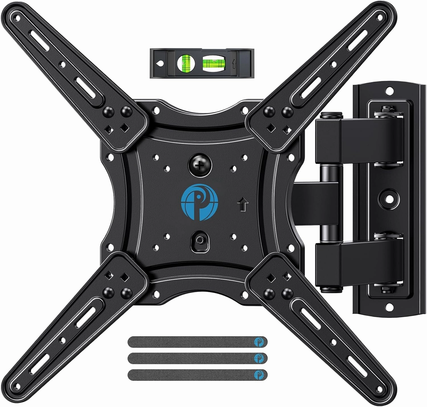 Pipishell Full Motion TV Wall Mount for 26-60 inch Flat or Curved TVs up to 77 lbs, TV Bracket Wall Mount with Articulating Arms, Extension, Tilt, Swivel, Leveling, Max VESA 400x400mm, PIMF7 speaker wall mount,audio bracket,AV wall mounting,