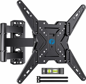 Pipishell Full Motion TV Wall Mount for Most 26-60 inch TVs, 55 inch Compatible, with Swivel, Tilt, Extension, Single Stud Articulating TV Mount Bracket, Holds up to 77 lbs, Max VESA 400x400mm, PIMF11 speaker wall mount,audio bracket,AV wall mounting,