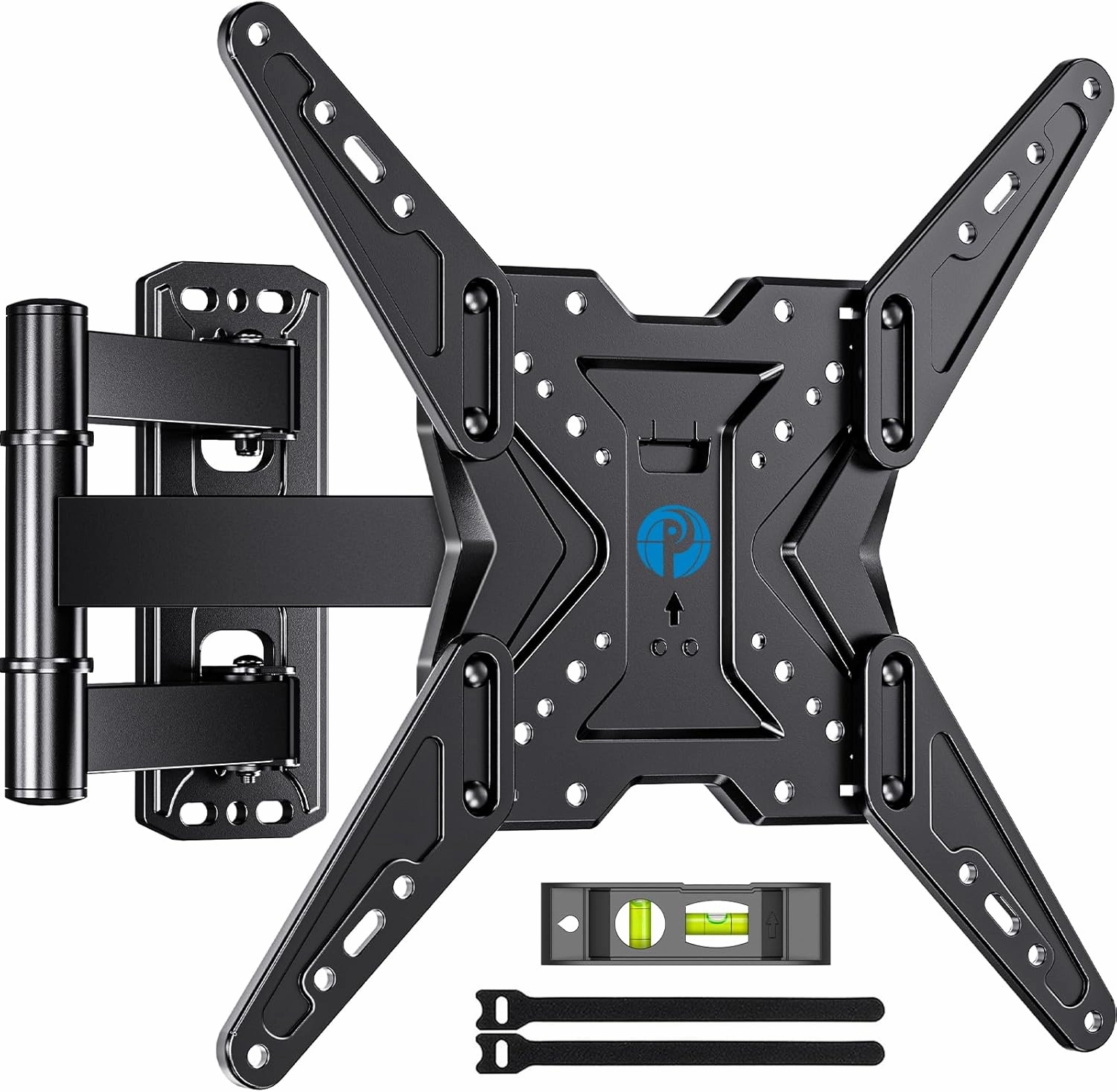 Pipishell Full Motion TV Wall Mount for Most 26-60 inch TVs, 55 inch Compatible, with Swivel, Tilt, Extension, Single Stud Articulating TV Mount Bracket, Holds up to 77 lbs, Max VESA 400x400mm, PIMF11 speaker wall mount,audio bracket,AV wall mounting,