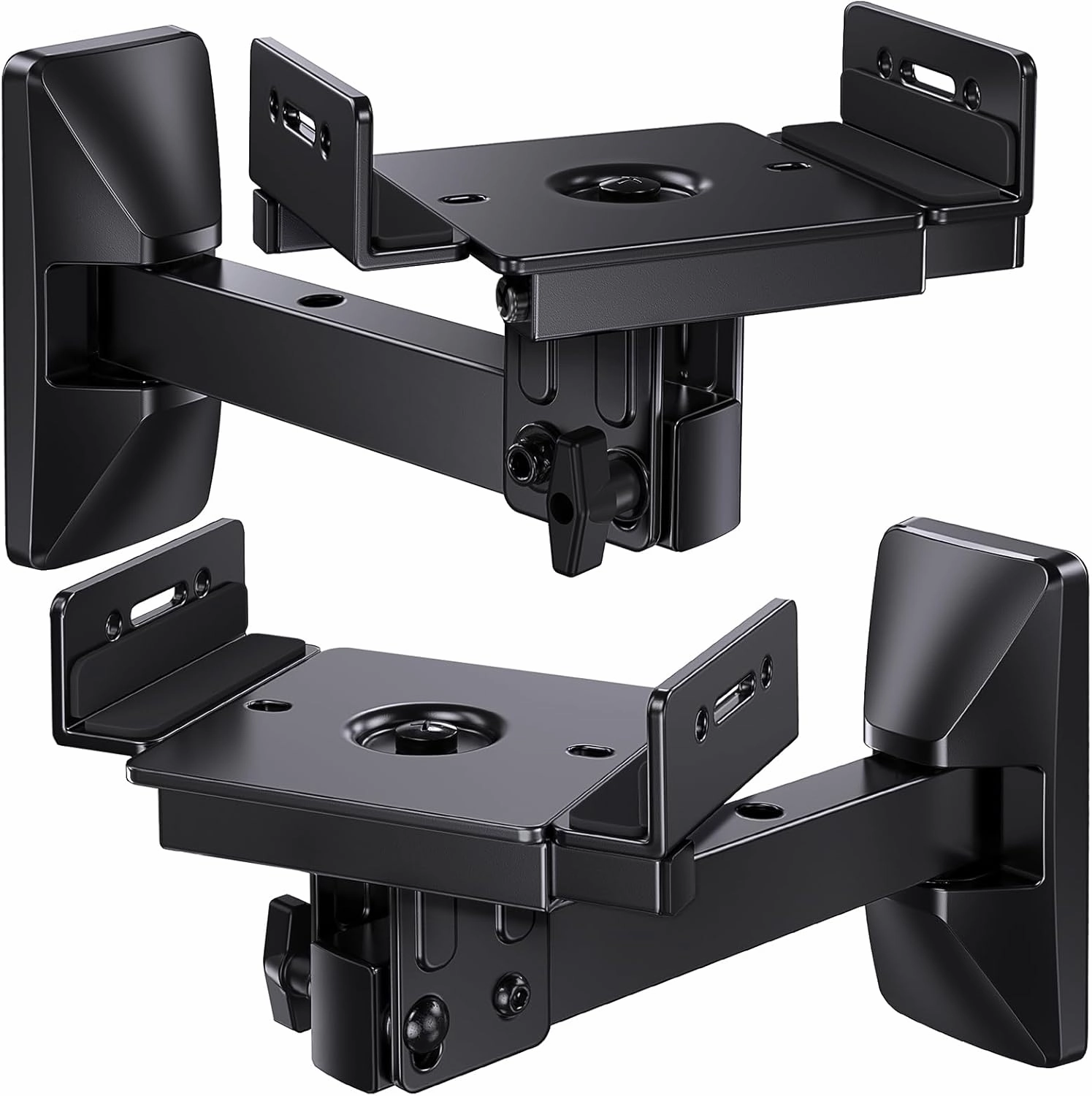 Pipishell Speaker Wall Mounts, Dual Side Clamping Bookshelf Speaker Mounting Bracket, Speaker Mounts for Surround Sound, Bookshelf Speakers up to 50 lbs, 1 Pair speaker wall mount,audio bracket,AV wall mounting,