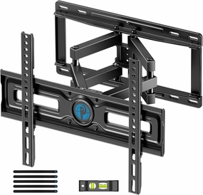 Pipishell TV Wall Mount, Full Motion Wall Mount with Dual Arms, Swivel, Extension for 26-65 inch Flat or Curved TVs up to 99 lbs, Max VESA 400x400mm, 3 Bracket Heights, Fits 12/16 Wood Studs, PIMF4 speaker wall mount,audio bracket,AV wall mounting,