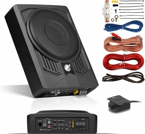 Planet Audio P8AWK Low Profile 8 Inch Under Seat Powered Car Subwoofer - 800 High Output, Built-in Amplifier, for Truck, Boxes and Enclosures, Remote Subwoofer Control audiophile subwoofer,active subwoofer,low frequency speaker,