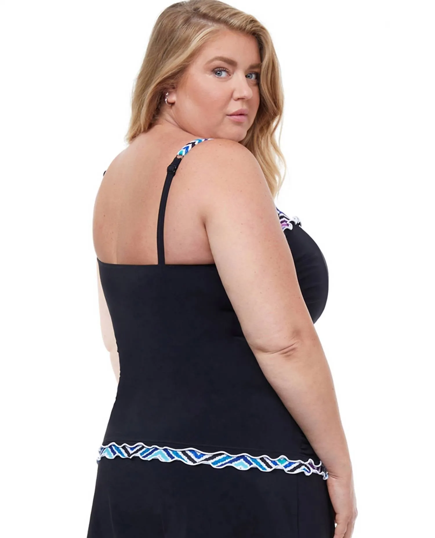 Plus Size Sweetheart Underwire Tankini Top In Tempo Black