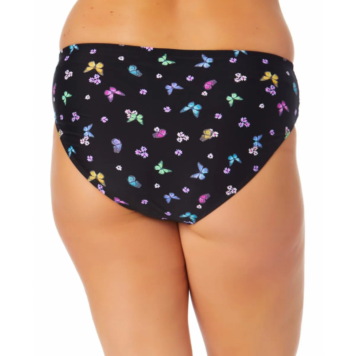 Plus Womens Printed Ruched Swim Bottom Separates