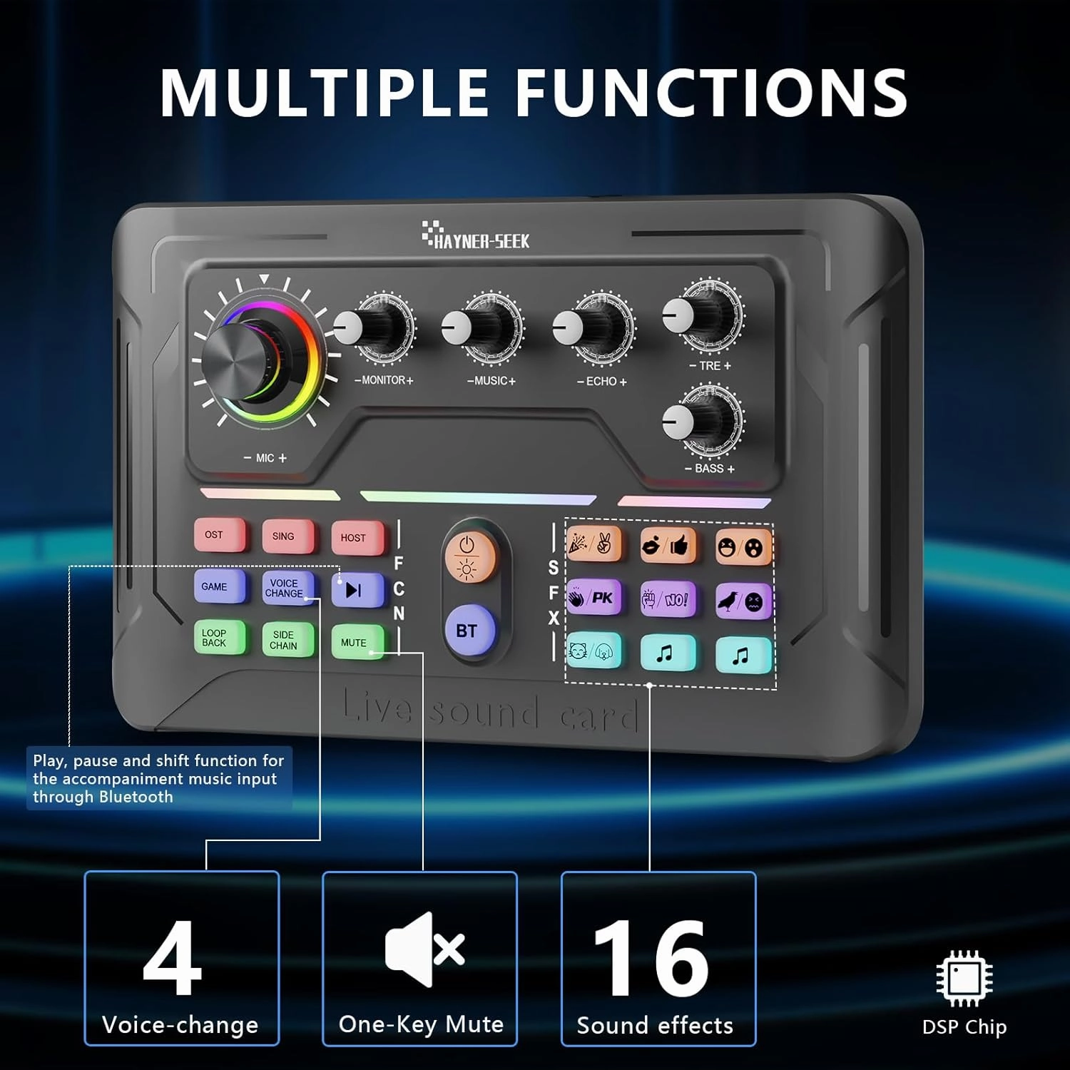 Podcast Equipment Bundle, Audio Interface with DJ Mixer and Condenser Microphone for PC/Laptop/Phone, Streaming/Recording/Podcasting