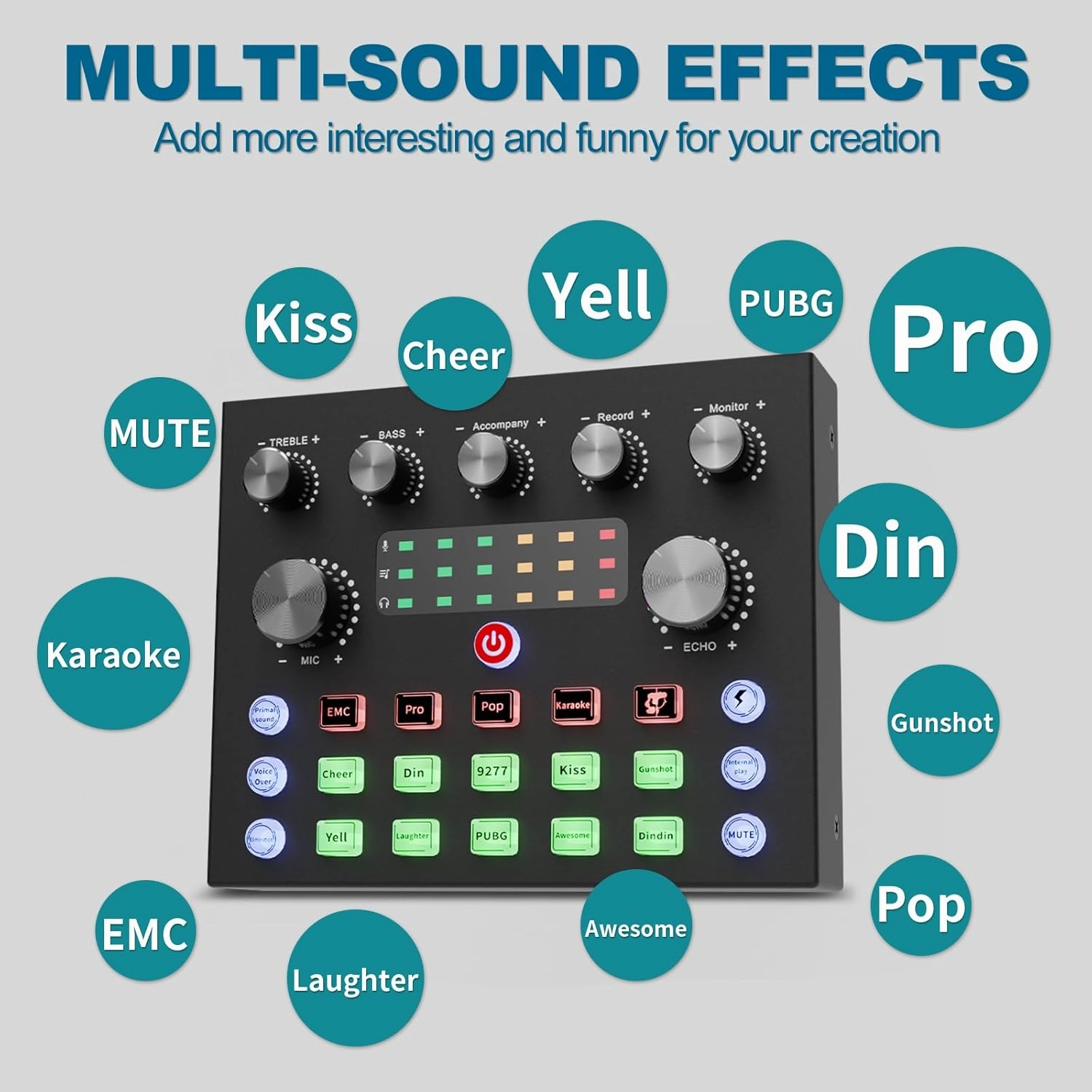 Podcast Equipment Bundle, Audio Mixer with Voice Changer and Studio Condenser Microphone for Live Streaming,Podcast Recording,PC,Laptop,Phone TikTok