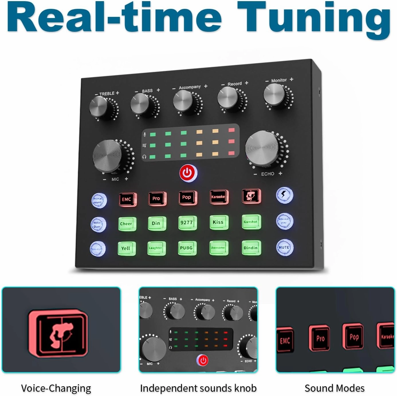 Podcast Equipment Bundle, Audio Mixer with Voice Changer and Studio Condenser Microphone for Live Streaming,Podcast Recording,PC,Laptop,Phone TikTok