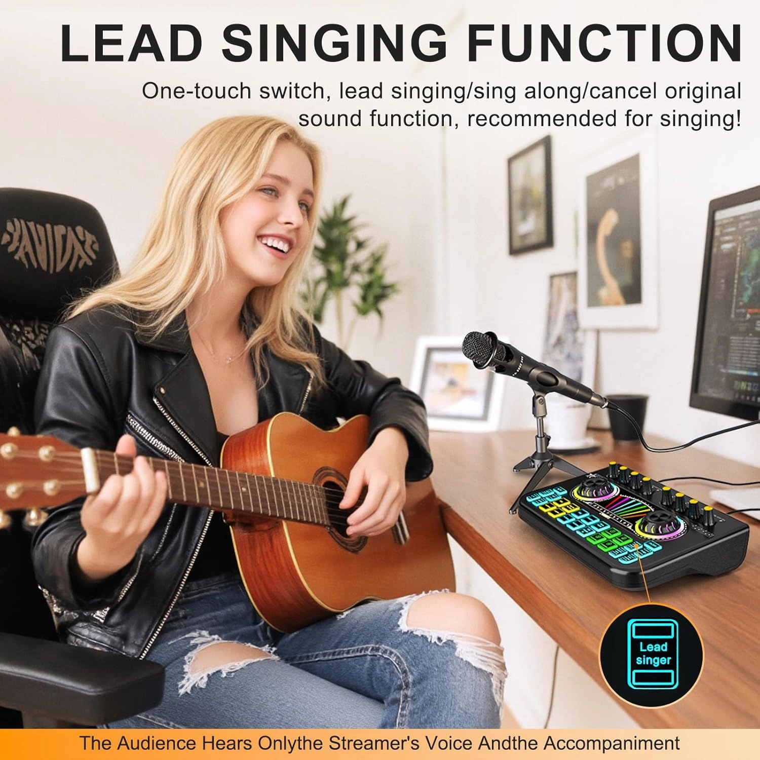 Podcast Equipment Bundle, Microphone Recording Studio Kit with Voice Changer, Live Sound Card  Audio Interface for Phone and Computer, for Recording, Singing, Streaming, and Gaming