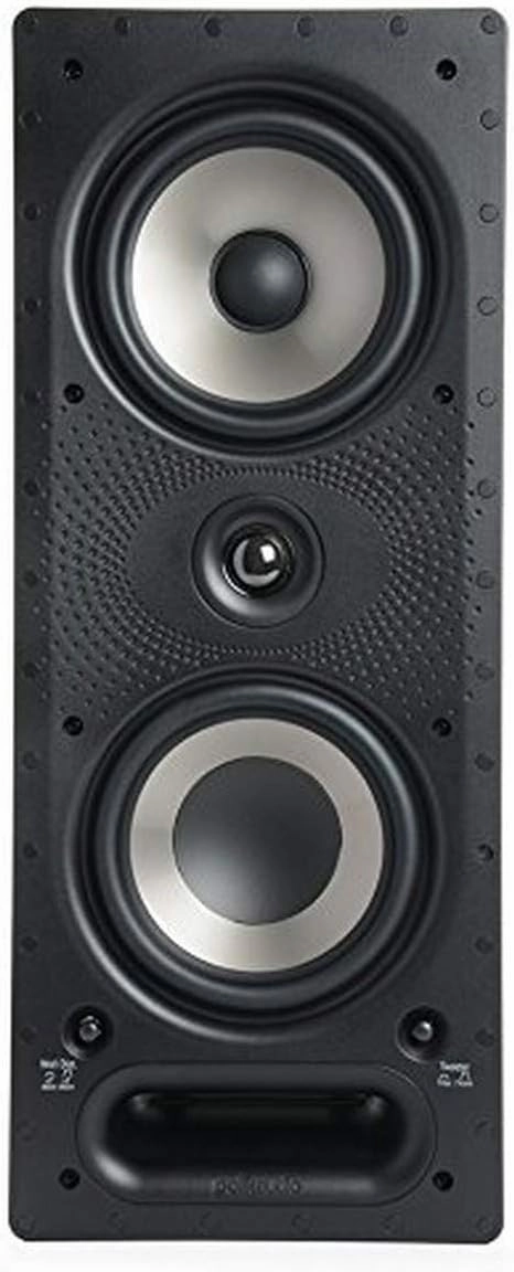 Polk Audio 265-RT 3-Way in-Wall Speaker - The Vanishing Series | Easily Fits in Ceiling/Wall | High-Performance Audio - Use in Front, Rear or as Surrounds | with Power Port & Paintable Grille - Black bookshelf speakers,compact stereo speakers,hi-fi she