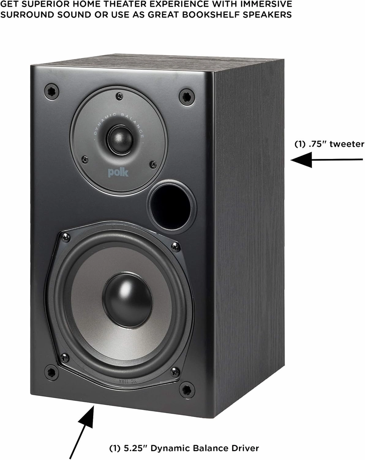 Polk Audio 5.1 Channel Home Theater System with Powered Subwoofer |Two (2) T15 Bookshelf, One (1) T30 Center Channel, Two (2) T50 Tower Speakers, PSW10 Sub | Alexa   HEOS