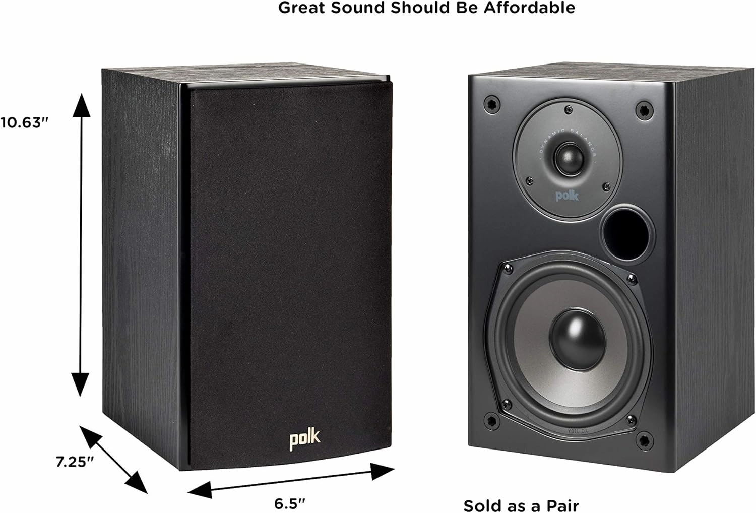 Polk Audio 5.1 Channel Home Theater System with Powered Subwoofer |Two (2) T15 Bookshelf, One (1) T30 Center Channel, Two (2) T50 Tower Speakers, PSW10 Sub | Alexa   HEOS