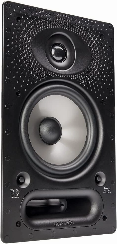Polk Audio 65-RT in-Wall Speaker (1) 6.5" Driver - The Vanishing Series with Premium Sound | Power Port & Paintable Grille White bookshelf speakers,compact stereo speakers,hi-fi shelf speakers,