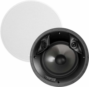 Polk Audio 80F/X-RT in-Ceiling 2-Way Round Surround Speakers - 8" Woofer, Dual 3/4" Tweeters | 100 Watts | Paintable Sheer Grille | White, Pair soundbar,TV speaker bar,home theater soundbar,