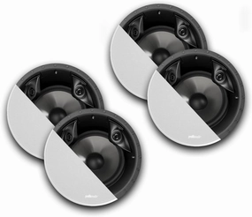 Polk Audio 80F/X-RT in-Ceiling 2-Way Round Surround Speakers - 8" Woofer, Dual 3/4" Tweeters | 2 Pairs of Speakers | White, Paintable Sheer Grille | 4 Speakers soundbar,TV speaker bar,home theater soundbar,