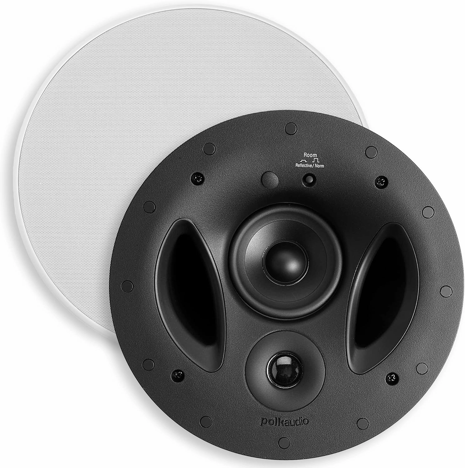 Polk Audio 90-RT 3-Way in-Ceiling Speaker - The Vanishing Series | Perfect for Mains, Rear or Side Surrounds | Paintable Wafer-Thin Sheer Grille | Dual Band-Pass Bass Ports for Low Frequencies soundbar,TV speaker bar,home theater soundbar,