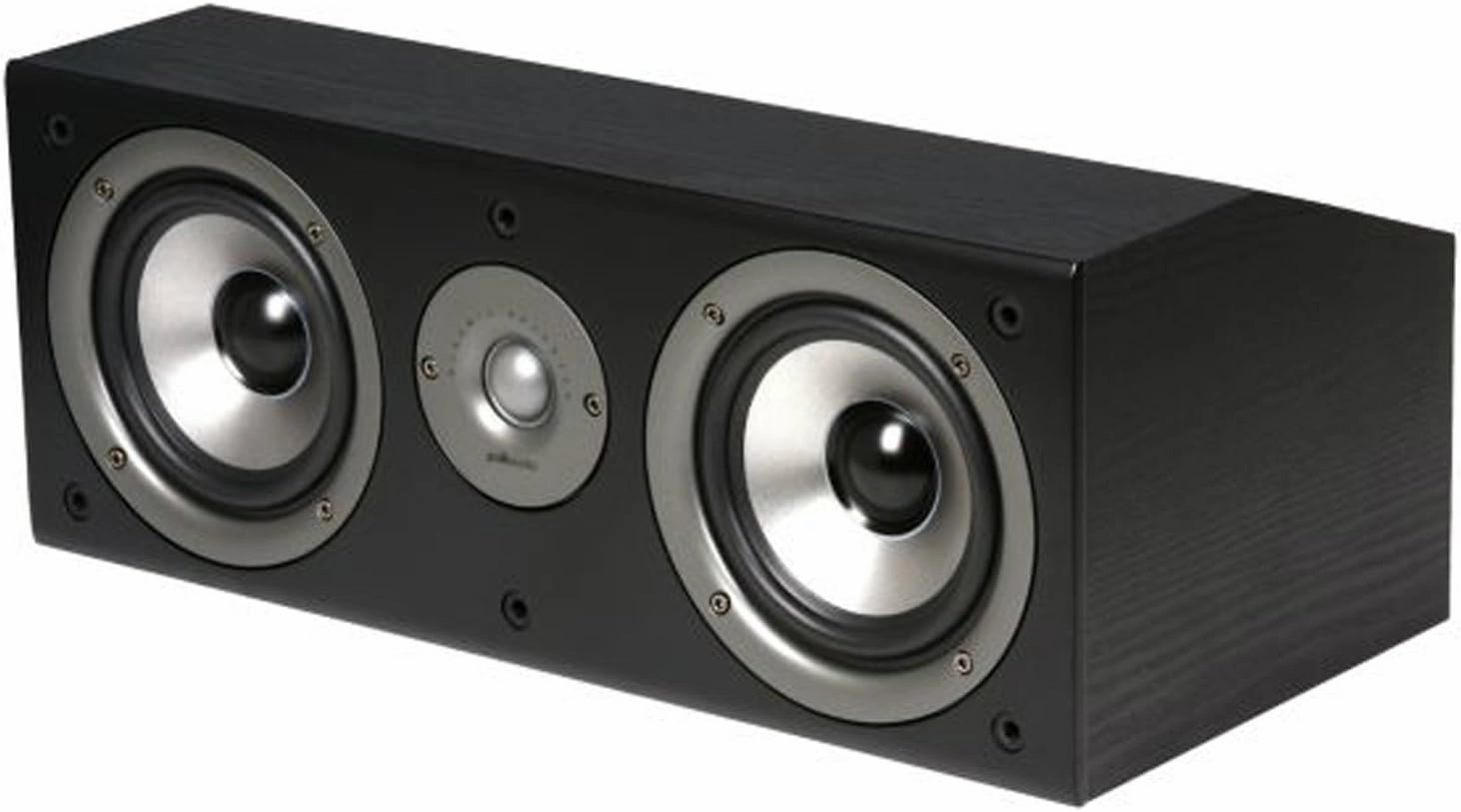 Polk Audio CS1 Series II Center Channel Speaker | Unique Design | Stand Alone or a Complement to Monitor 40, 60, and 70 Speakers | Detachable Grille | Black bookshelf speakers,compact stereo speakers,hi-fi shelf speakers,
