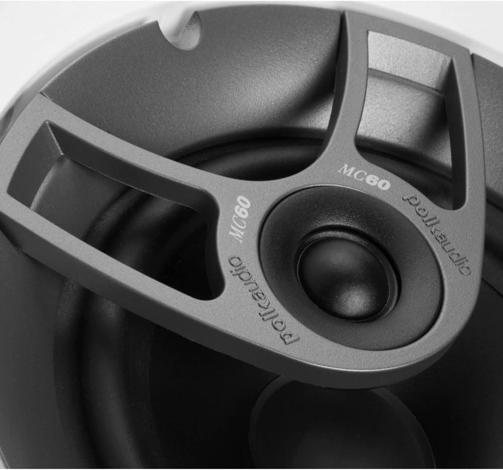 Polk Audio MC60 2-Way in-Ceiling 6.5" Speaker (Single) | Dynamic Built-in Audio | Perfect for Humid Indoor/Enclosed Areas | Bathrooms, Kitchens, Patios (White)