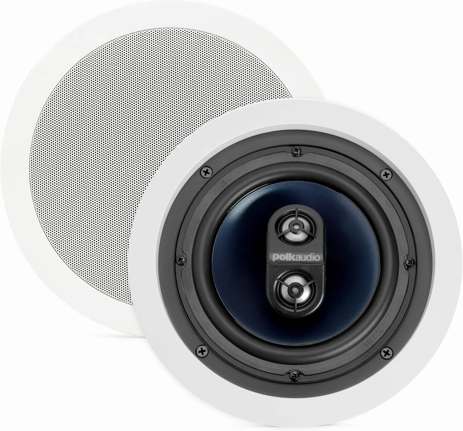 Polk Audio RC6s in-Ceiling 6.5" Stereo Speaker, Dual Channel from a Single Location, Great for Damp, Humid Placement, (White, Paintable Grille) soundbar,TV speaker bar,home theater soundbar,
