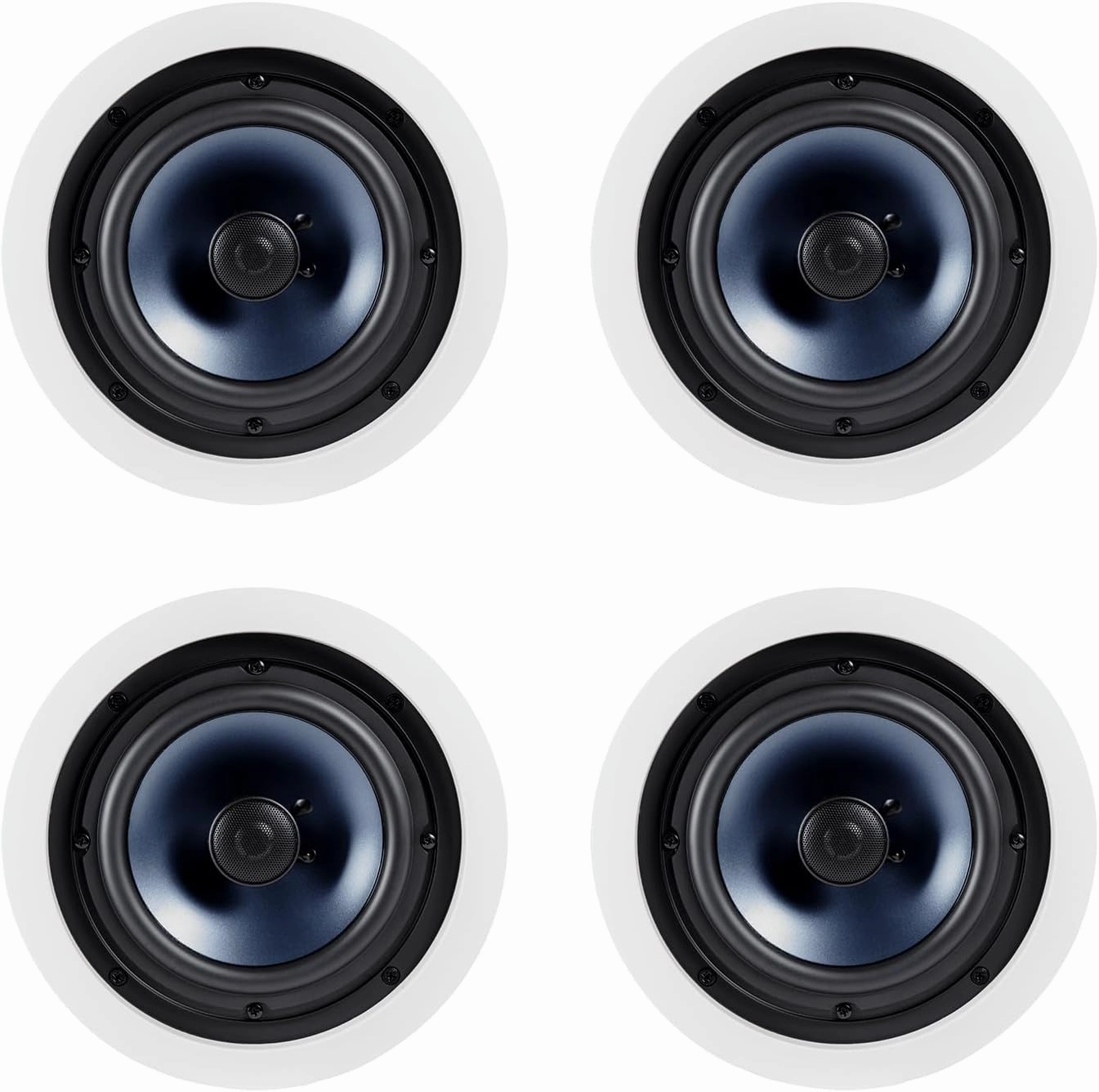 Polk Audio RC80i 2-Way Premium in-Ceiling 8" Round Speakers, Perfect for Damp and Humid Indoor/Outdoor Placement (White, Paintable-Grille) Dual Pairs (4 Speakers) soundbar,TV speaker bar,home theater soundbar,