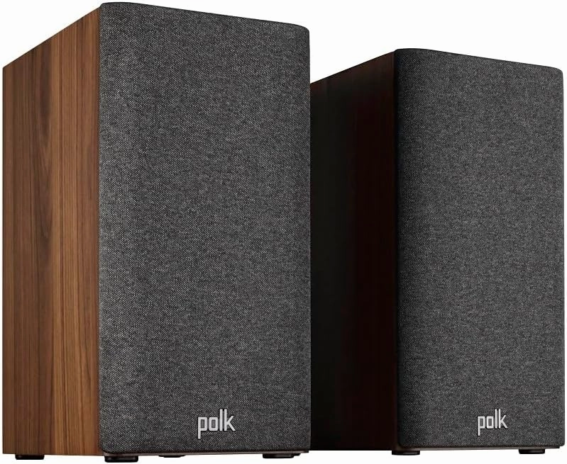 Polk Audio Reserve R100 Small Bookshelf Speaker for Dynamic, Detailed Home Theater Audio, 1" Pinnacle Ring Tweeter & 5.25" Turbine Cone Woofer, Dolby Atmos & IMAX Enhanced Wall Mountable Walnut Brown