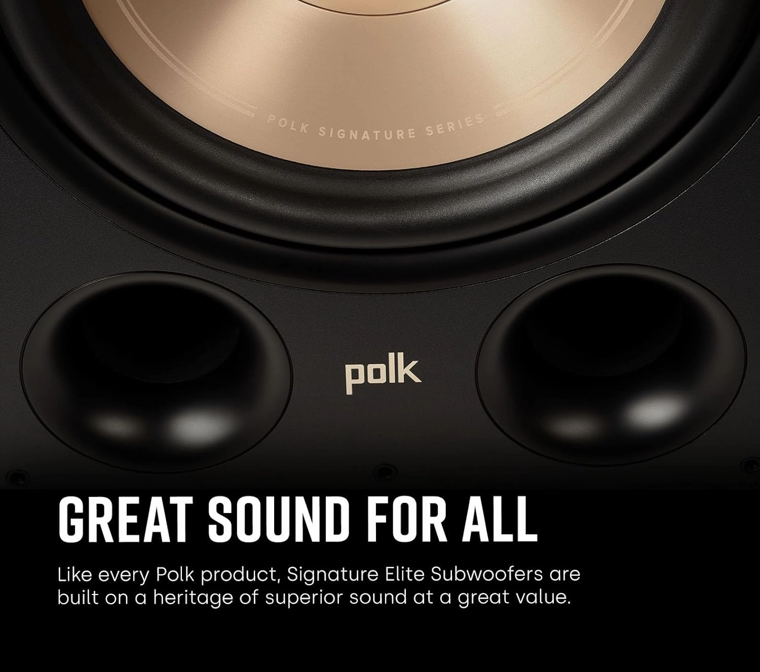 Polk Audio Signature Elite ES12 Subwoofer (Black), 12" Long-Throw Woofer with Mineral-Filled Polymer Cone, 300W Class D Amplifier, Front Firing Home Subwoofer, Time-Smart Phase Control