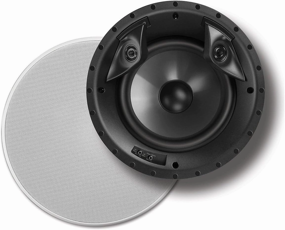 Polk Audio Vanishing Series 80 F/X-LS in-Ceiling Surround Speaker (Pair), 8" Dynamic Balance Driver & (2) 0.75" Ring-Radiator Tweeter, Dual-Port Bandpass Enclosure, Rotating Cam System,Black soundbar,TV speaker bar,home theater soundbar,