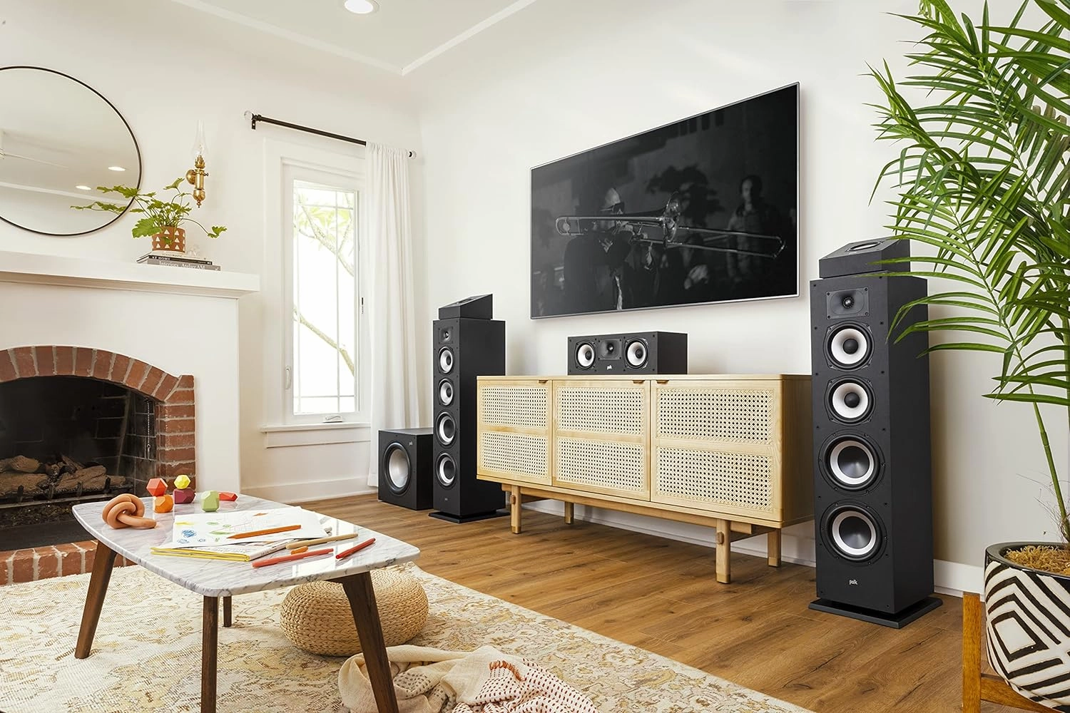 Polk Monitor XT90 Hi-Res Height Speaker Pair for 3D Sound Effect - Dolby Atmos-Certified, DTS:X and DTS Virtual:X Compatible 4" Dynamically Balanced Woofer, Midnight Black