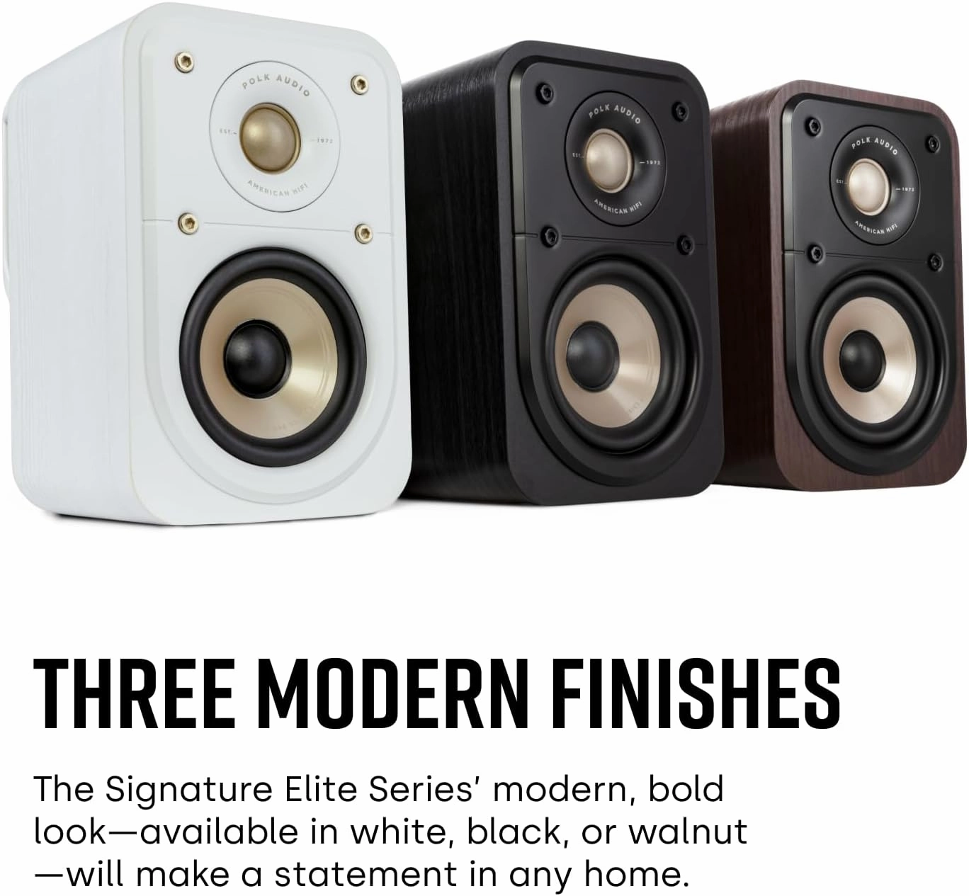Polk Signature Elite ES10 Surround Loudspeaker - Hi-Res Audio Certified, Dolby Atmos & DTS:X Compatible, 1" Tweeter & 4" Woofer, Power Port Technology for Effortless Bass (Pair, Elegant White-Washed)