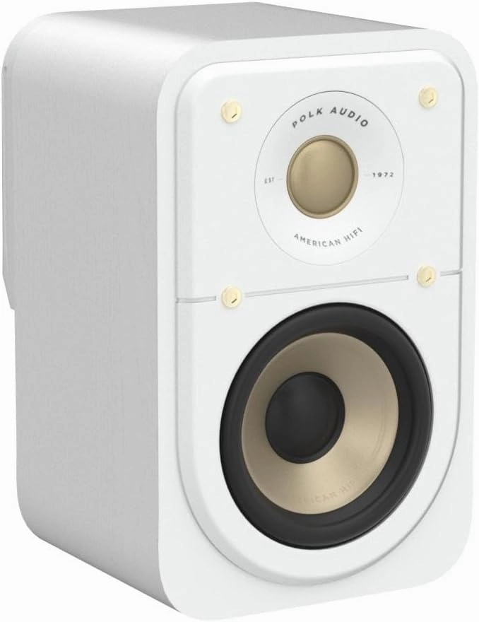Polk Signature Elite ES10 Surround Loudspeaker - Hi-Res Audio Certified, Dolby Atmos & DTS:X Compatible, 1" Tweeter & 4" Woofer, Power Port Technology for Effortless Bass (Pair, Elegant White-Washed)