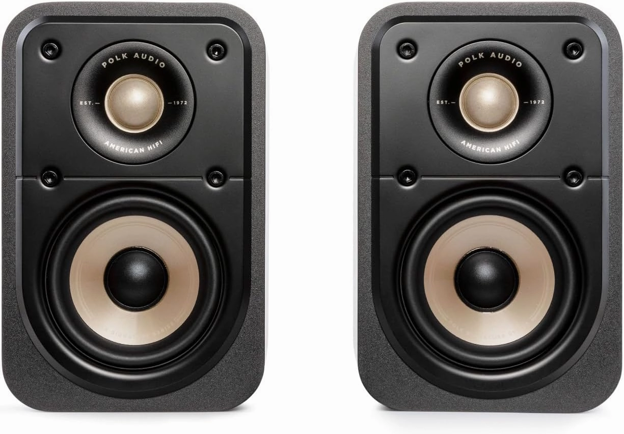 Polk Signature Elite ES10 Surround Loudspeaker - Hi-Res Audio Certified, Dolby Atmos & DTS:X Compatible, 1" Tweeter & 4" Woofer, Power Port Technology for Effortless Bass (Pair, Elegant White-Washed)