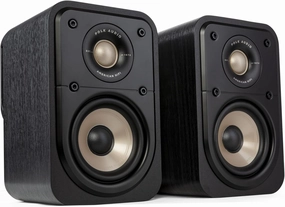 Polk Signature Elite ES10 Surround Loudspeaker - Hi-Res Audio Certified, Dolby Atmos & DTS:X Compatible, 1" Tweeter & 4" Woofer, Power Port Technology for Effortless Bass (Pair, Stunning Black) surround sound system,cinema audio kit,5.1 s