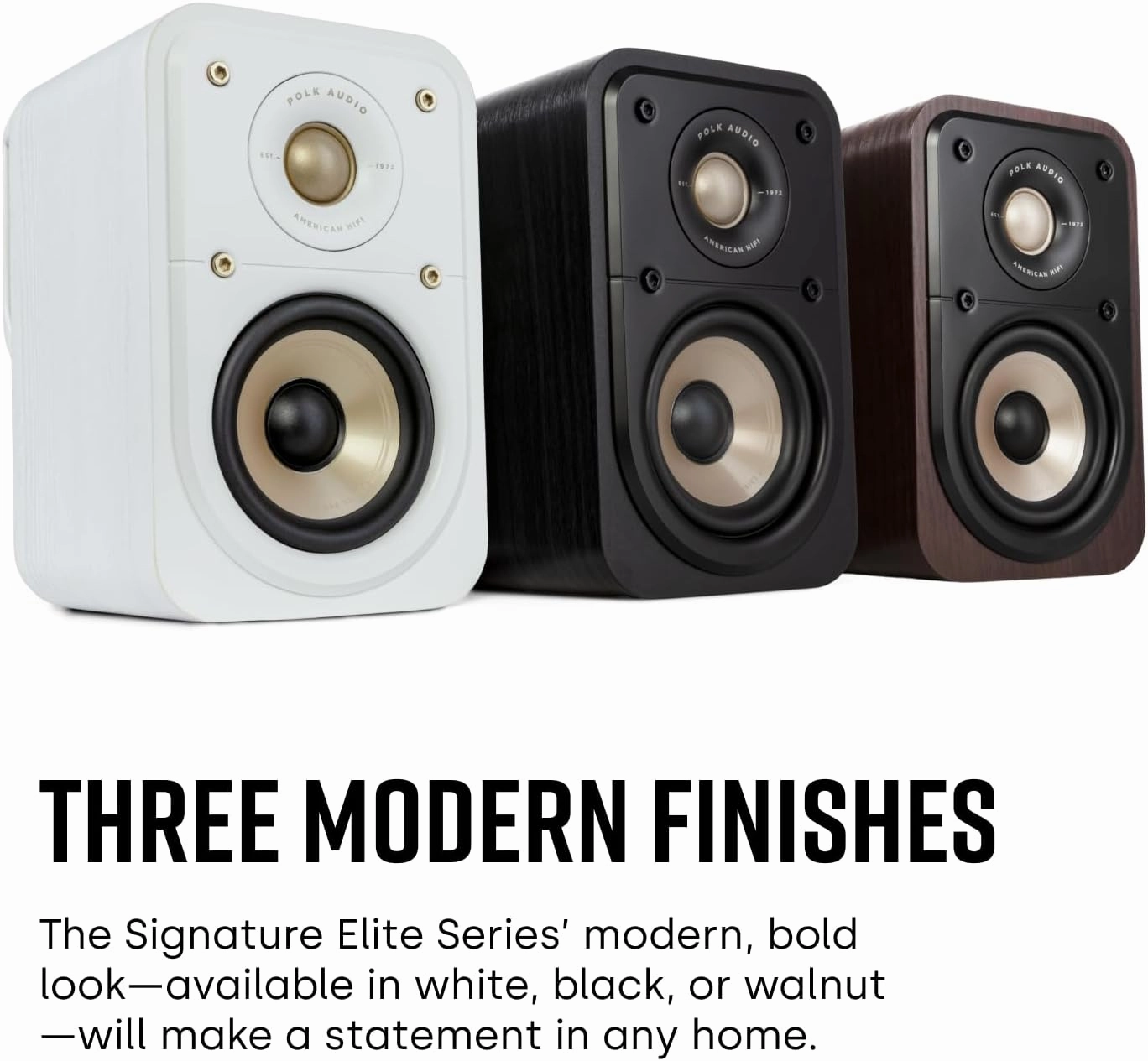 Polk Signature Elite ES10 Surround Loudspeaker - Hi-Res Audio Certified, Dolby Atmos & DTS:X Compatible, 1" Tweeter & 4" Woofer, Power Port Technology for Effortless Bass (Pair, Stunning Black)