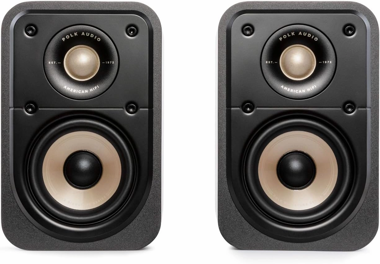 Polk Signature Elite ES10 Surround Loudspeaker - Hi-Res Audio Certified, Dolby Atmos & DTS:X Compatible, 1" Tweeter & 4" Woofer, Power Port Technology for Effortless Bass (Pair, Stunning Black)