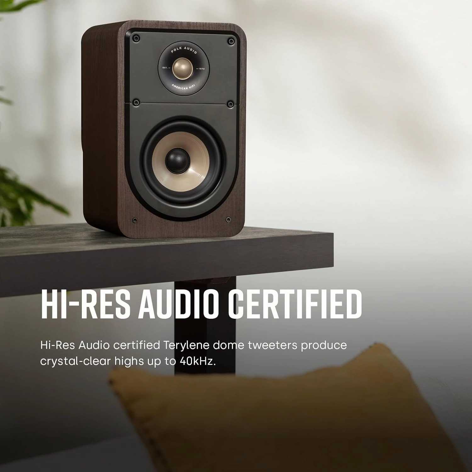 Polk Signature Elite ES15 Bookshelf Speaker - Hi-Res Audio Certified, Dolby Atmos & DTS:X Compatible, 1" Tweeter & 5.25" Woofer, Power Port Technology for Effortless Bass (Pair, Stunning Black)