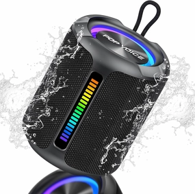 PoP voice Portable Wireless Bluetooth Speaker,40W(50W) Peak Stereo Sound Shower Speaker,IPX7 Waterproof Speaker with Deep Bass,RGB Light,Preset EQ,TWS,for Home/Camping/Gifts, BT5.3 Speaker,Up to 24H floorstanding speakers,tower speakers,stereo floor speake
