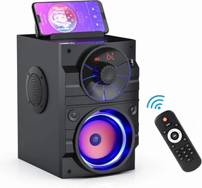 Portable Big Bluetooth Speakers with Light, Wireless with Subwoofer, FM Radio, LED Lights, EQ, Booming Bass, Bluetooth 4.2 Stereo Loud Outdoor/Indoor Retro , for Home, Camping, Travel wireless speakers,portable Bluetooth speaker,multiroom speaker,