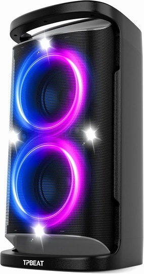 Portable Bluetooth Party Speaker: 160W Peak Powerful Loud Sound Deep Bass Wireless Boombox Large Subwoofer 15 Hours Battery Life Fast Charging with Led Light Show for Outdoor Camping Backyard wireless speakers,portable Bluetooth speaker,multiroom speaker,