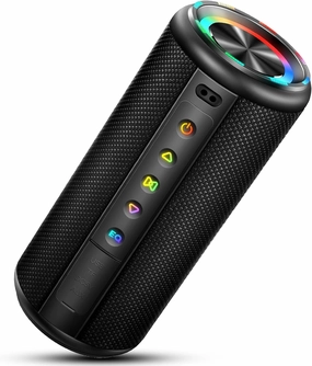 Portable Bluetooth Speaker, Bluetooth 5.4 Wireless Speaker with 20W HD Loud Stereo Sound, 15H Playtime, IP7 Waterproof, LED Lights, TWS Pairing, Built-in Mic, for Outdoor, Home, Party, Beach, Gift floorstanding speakers,tower speakers,stereo floor speakers