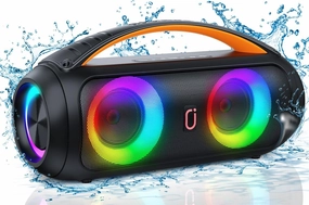 Portable Bluetooth Speaker, Loud Boombox Speaker with Subwoofer, Powerful Deep Bass Stereo Sound, IP65 Waterproof, Wireless Outdoor Speaker for Camping, Beach, Party, Support TWS/USB/TF Card/AUX outdoor speakers,weatherproof speakers,patio audio system,
