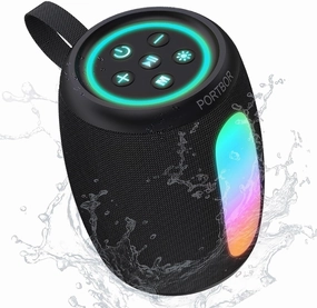 Portable Bluetooth Speaker, Powerful Stereo Sound Small Wireless Speaker with Lights, IPX5 Waterproof, BT5.3 with AUX Input, TWS Pairing, for Outdoor Home Party Camping, Electronics Gifts for Him Her wireless speakers,portable Bluetooth speaker,multiroom s